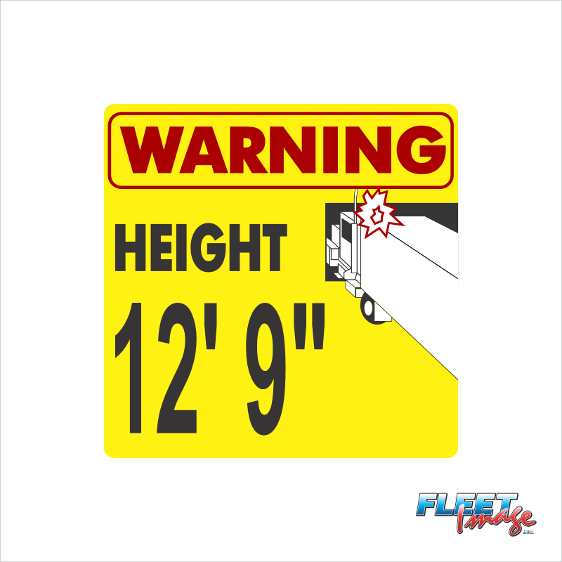 Yellow Height Decal (Set of 5)