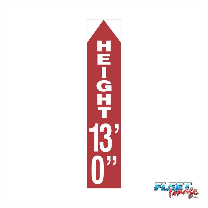 Red Vertical Height Decal (Set of 2)