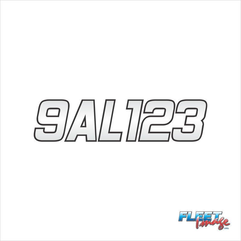 Sled Printed Registration Numbers